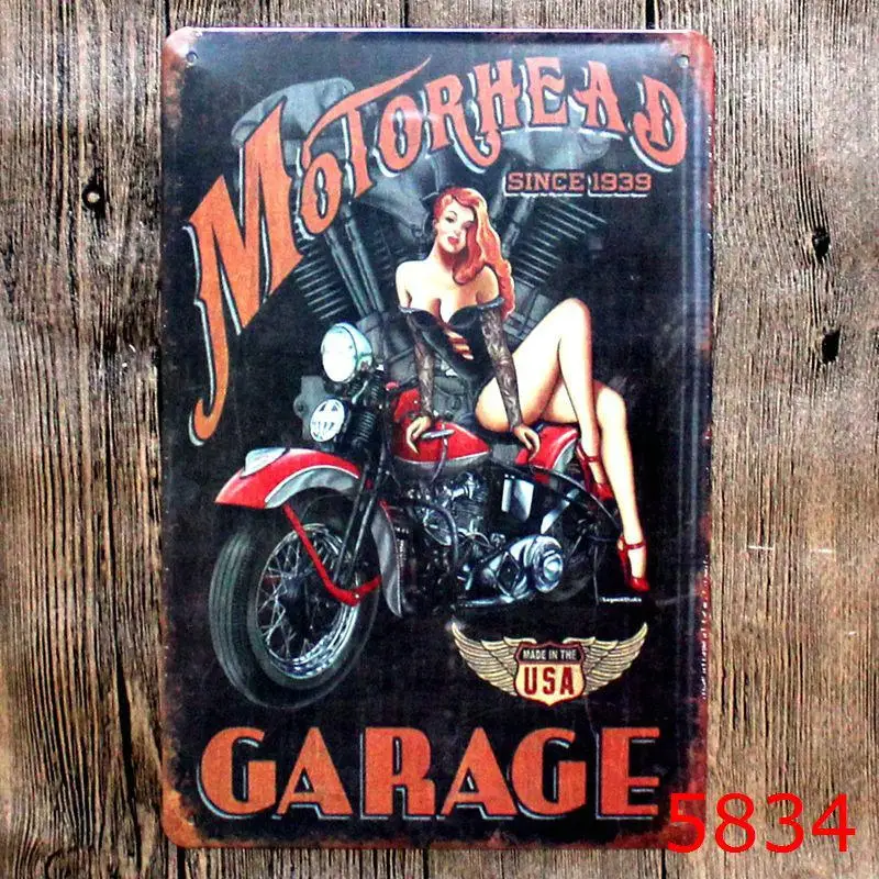 Автошина с мотором магазин автомобильных шин бар античный Железный постер