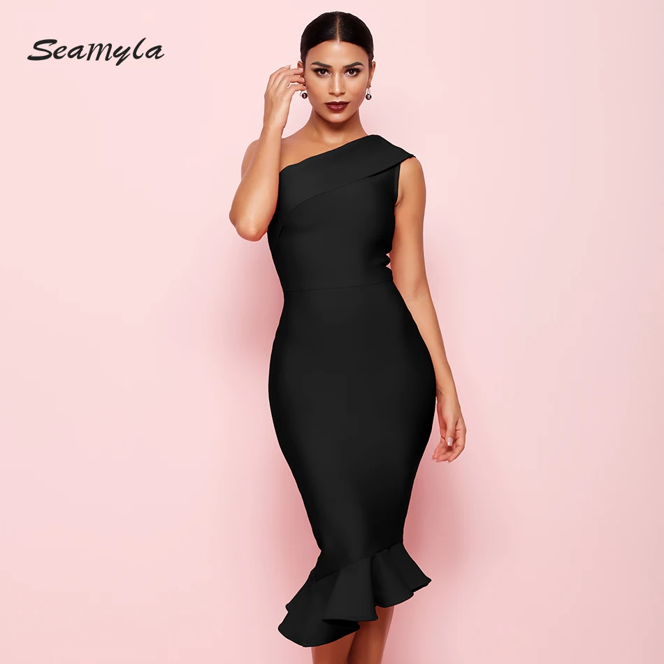 Seamyla 2020 новый летний Бандажное платье Vestidos элегантное Русалка знаменитости