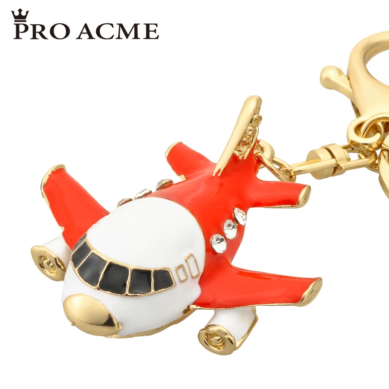 Pro acme Изысканный Эмаль самолет брелок держатель для женщин портфеля