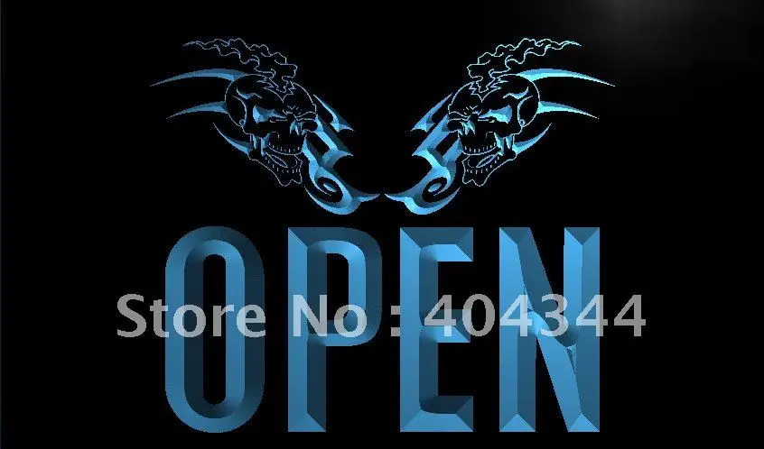 

LK834- OPEN Tattoo Skull Art Bar LED Neon Light Sign home decor crafts