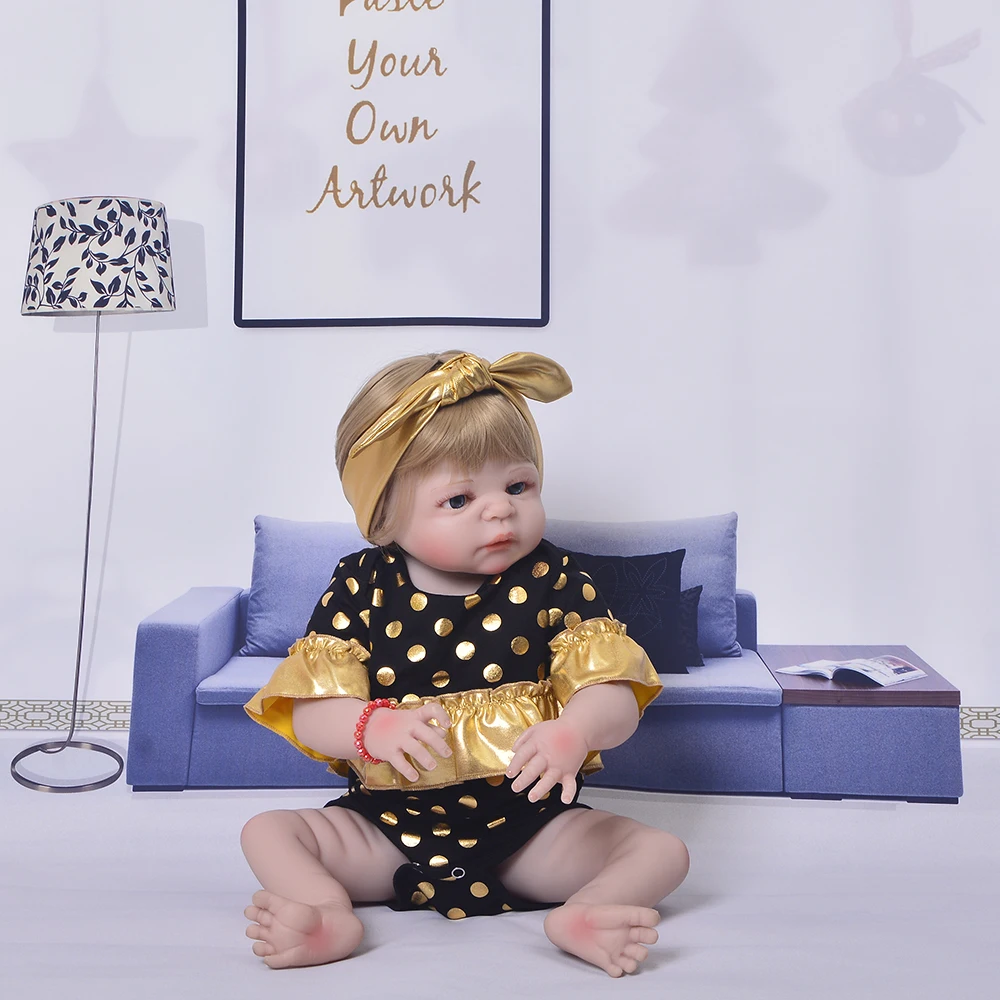 KEIUMI Реалистичная кукла Reborn Baby 23 дюйма силиконовая для всего тела 57 см модная