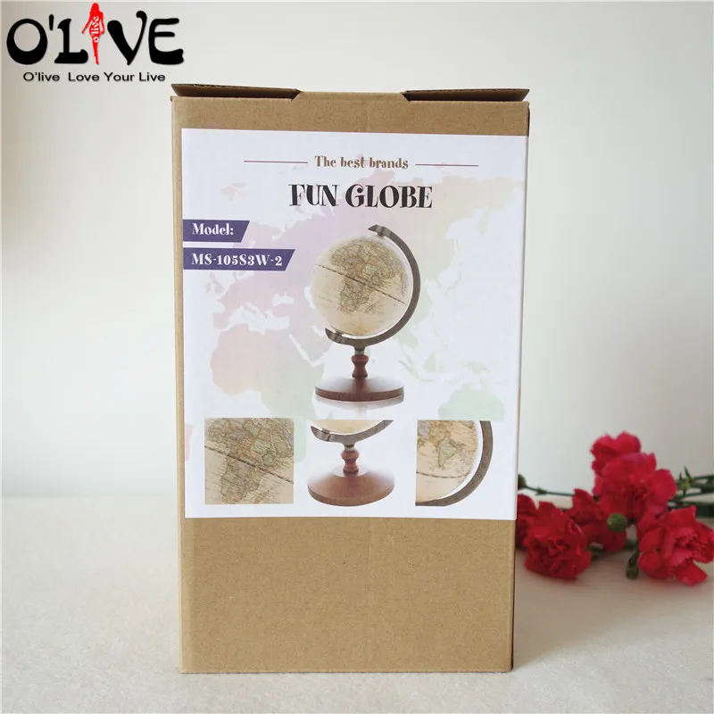 Деревянный Глобусы Terrestre Ретро Винтаж украшения дома стол игрушечный мир