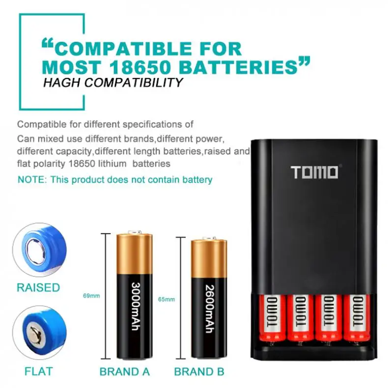 Умное зарядное устройство M4 USB Li-Ion с ЖК-дисплеем и поддержкой 4 батарей 18650 |