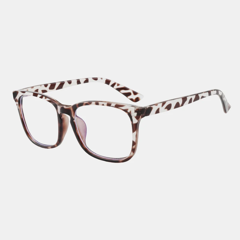 C3-Leopard-Clear Королевская девушка анти синие очки с подсветкой женские мужские классические квадратные солнцезащитные очки компьютерная игра для чтения ночного видения очки ботаника os013 - Цвет оправы: C3-Leopard-Clear