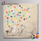 Qianxiaozhen Персонализированные девушки и Eleghant отпечатков пальцев Свадьба Гостевая книга свадебное украшение Mariage Gastenboek день рождения