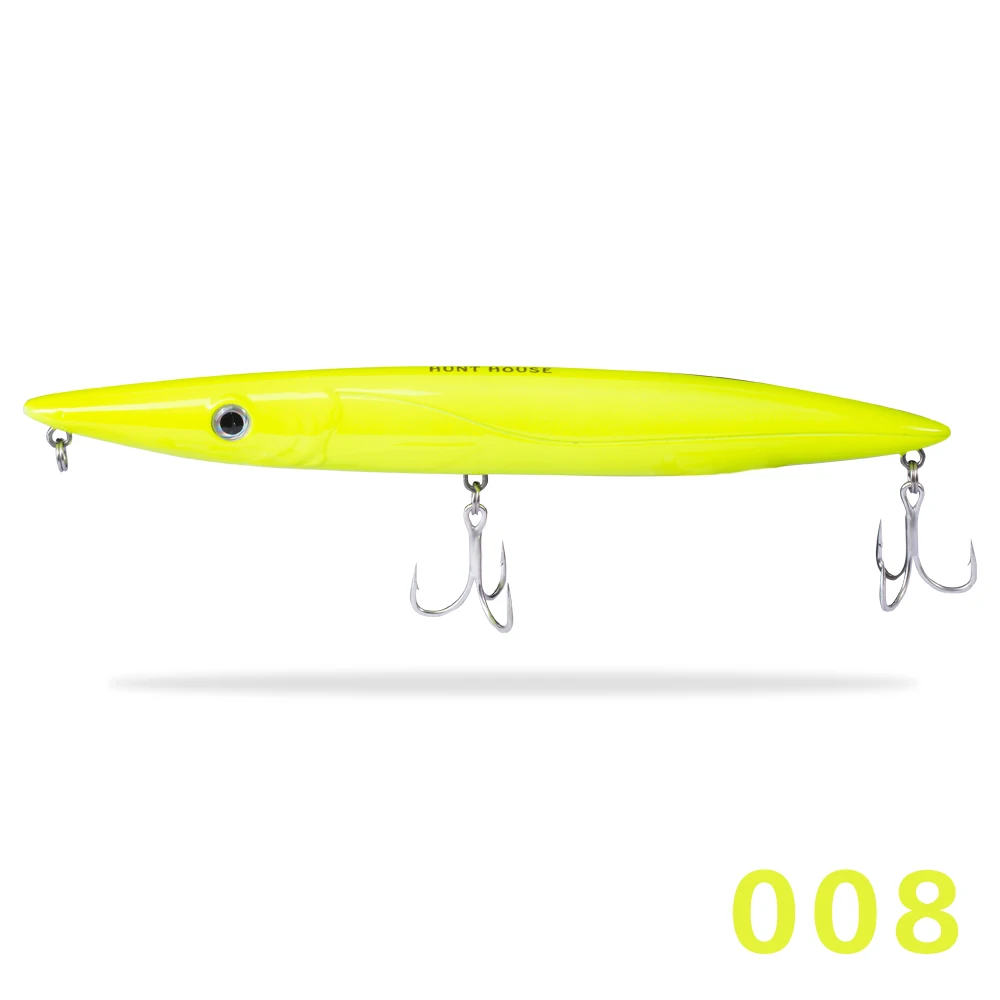 008 Hunthouse stickbaits peche en mer leurre walk dog pencil 195 мм 44 г don belone pencil stickbait fishing bluefish topwater приманки - Цвет: 008