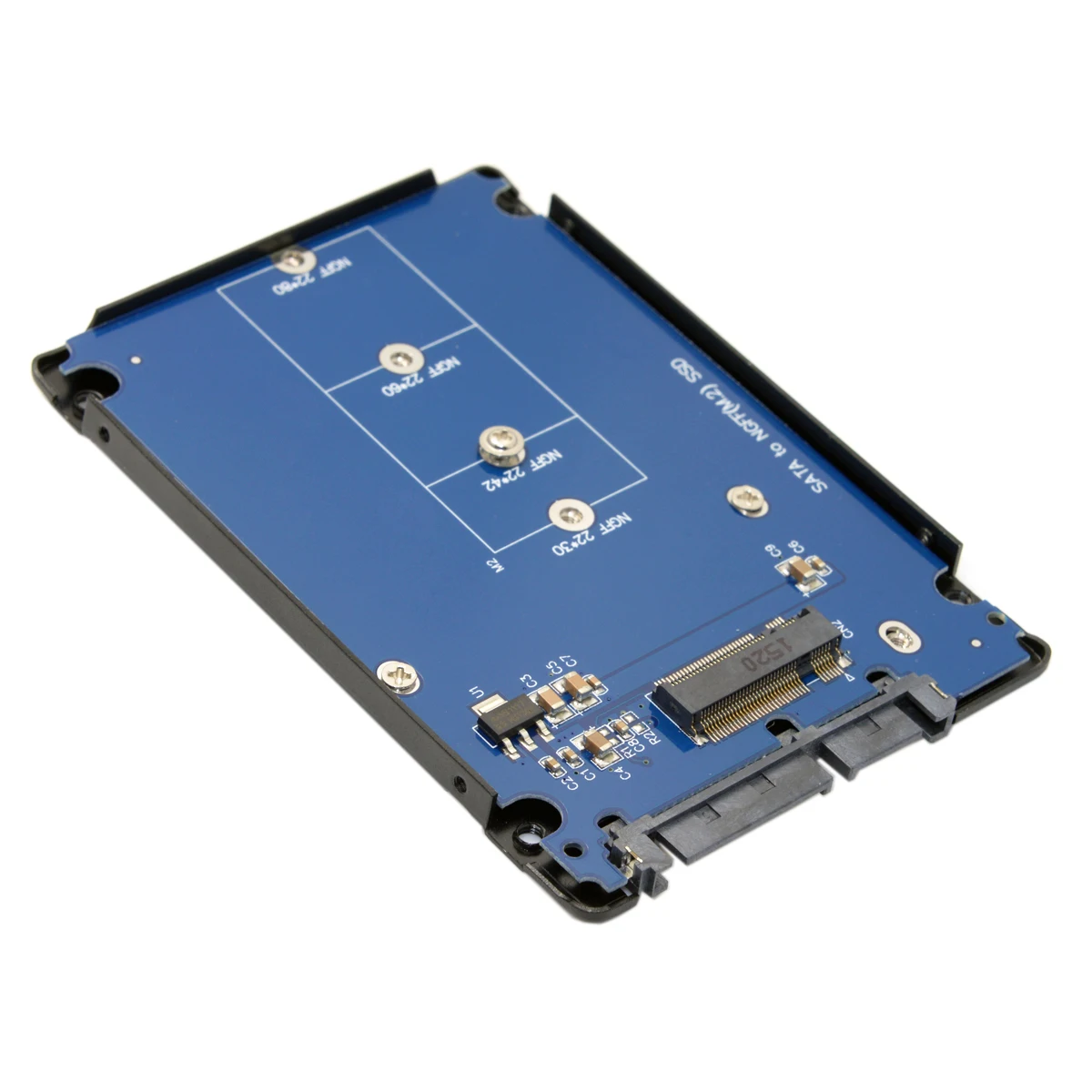 

Jimier CY B+M Key Socket 2 M.2 NGFF (SATA) SSD to 2.5 SATA Adapter Card Adapter with Black Metal Case
