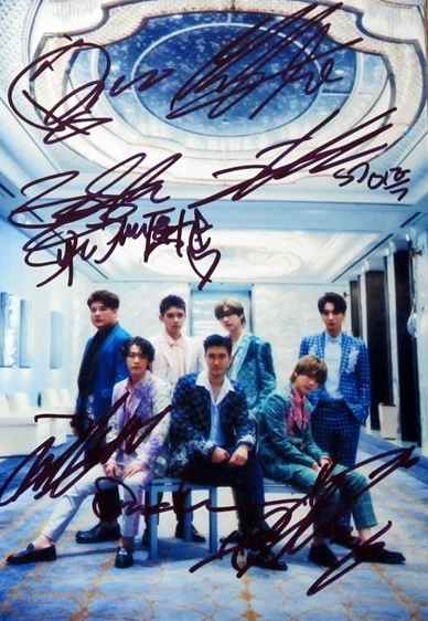 Ручная подпись супер Junior autographed Группа фото Бесплатная доставка 5*7 K POP