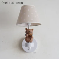 american cartoon kitten wall lamp childrens room boys and girls bedroom modern minimalist creative animals led wall lamp