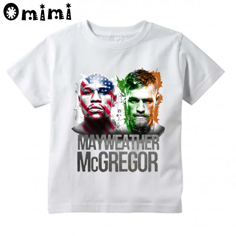Детская футболка с Floyd Mayweather Vs Conor McGregor дизайнерские топы короткими рукавами для