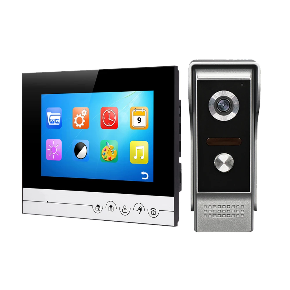 Video Intercom Color 7'' LCD Screen Wired DoorPhone Audio with 700TVL CMOS Door Bell V70Rm-M4 | Безопасность и защита
