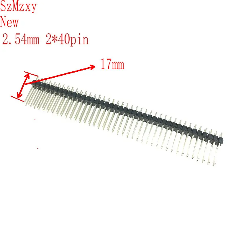 

10PCS 2.54mm Double row straight needle 17mm female connector PCB 2*40pin 80pin