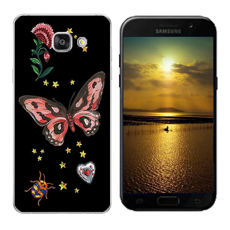 Чехол для Samsung Galaxy A7 2017 Мягкая силиконовая задняя крышка с принтом персонажей A720F