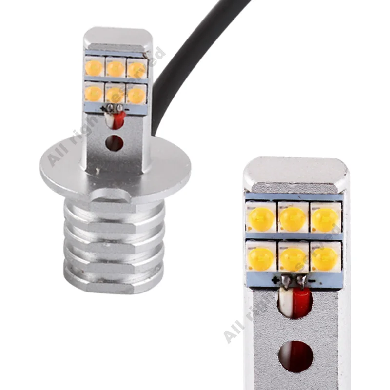 2 шт. H1 H3 светодиодные лампы с острым чипом белого цвета 12 SMD 750LM DRL дневные ходовые