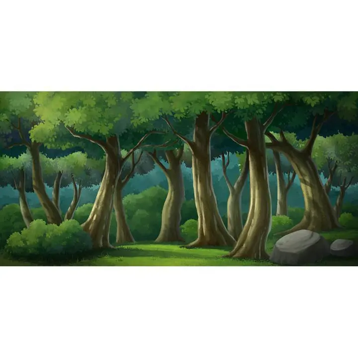 

Cartoon Green Forest Trees backdrop Vinyl cloth High quality Computer print party Backgrounds
