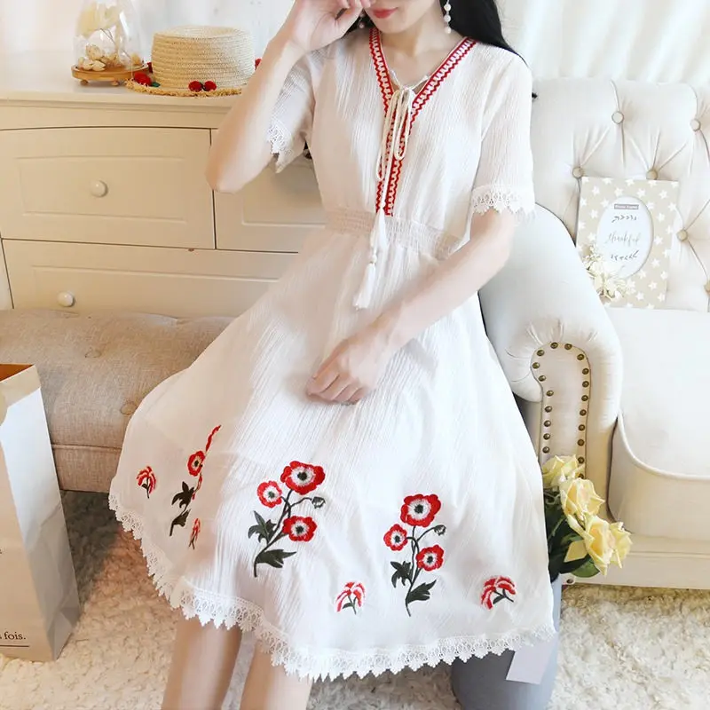 Бальное мини платье Белое Женское новое модное летнее с коротким рукавом и