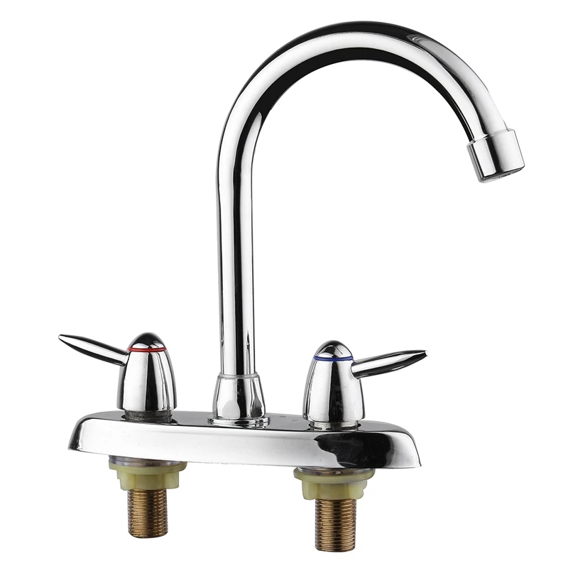 Медный хромированный полированный кухонный смеситель для горячей и холодной
