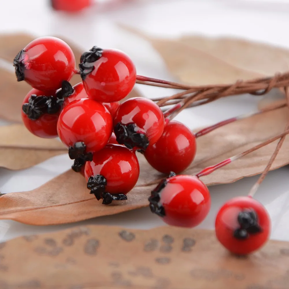 

BlueBerry Artificial Stamen Flowers Artificial Berries for Scrapbooking DIY wreath Decoration 50pcs