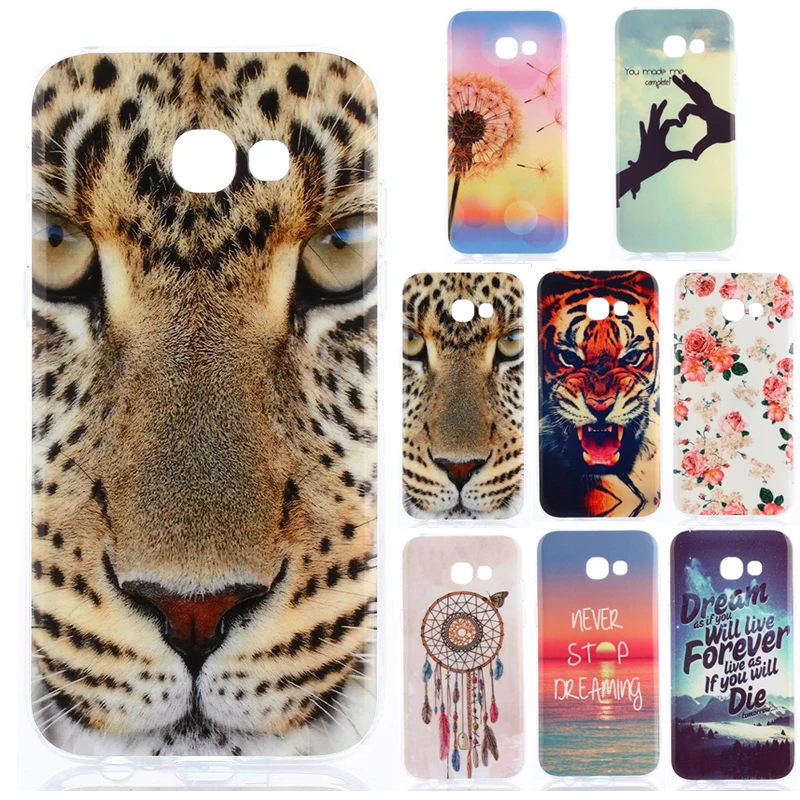 Для Samsung Galaxy A5 2017 Case Силиконовые Милый Мультфильм Животных Цветок блеск Кристалл