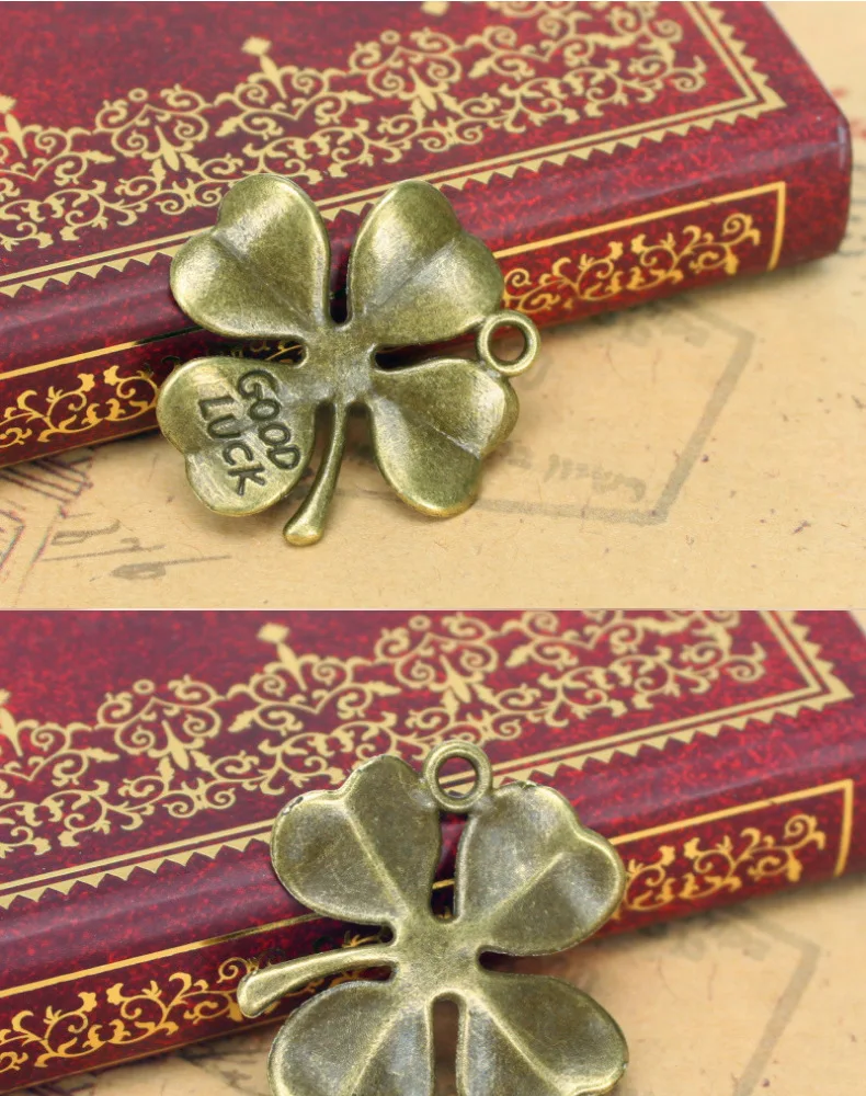100pcs Lucky clover Good luck lettering plate fine fashion charms pendant bronze Jewelry Making earring bracelet necklace DIY | Украшения и