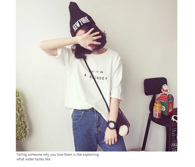 Summer Short Sleeve Soft T-Shirt New O-Neck Letter Print Loose Women T-Shirts Girls Lady T-Shirt Casual Student Tops Tee