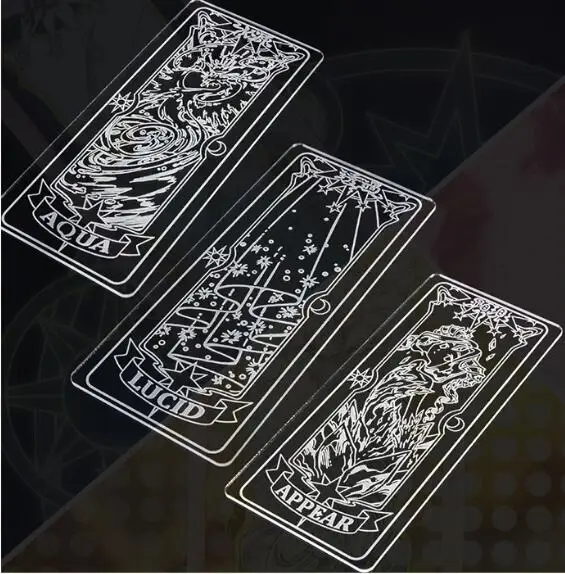 Anime Card Captor Sakura Acrylic Colorful Base Clear card patterns NEW 2018 Cosplay props Magic Cards free shipping | Тематическая