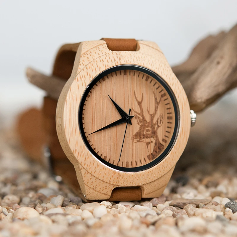 Elk Head Bamboo Quartz Watches | Наручные часы