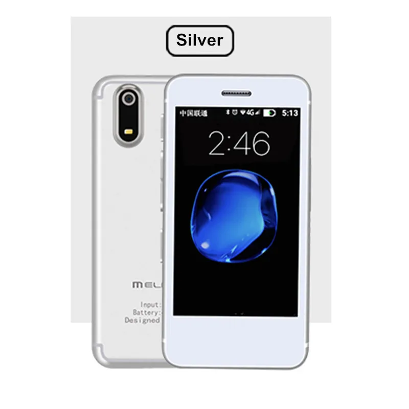 Серебристый Чехол Melrose S9X Free 8GB 2,5 ''Androrid 6,0 Bluetooth WiFi 4G WCDMA карманный мини смартфон PK S9 Plus SOYES 7S XS - Цвет: Серебристый