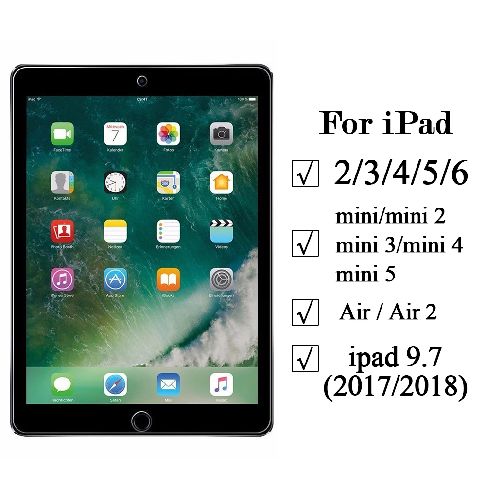 Защитное стекло на iPad 9,7 Pro 10,5 i pad mini 2 3 4 5 6 7,9 Air Air2 Закаленное стекло Защитная пленка 9 H