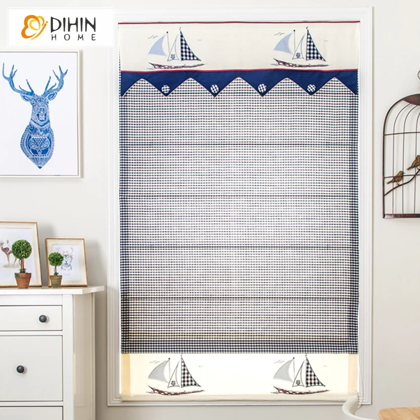 Современные шторы с рисунком лодки хлопковые/льняные современные римские жалюзи