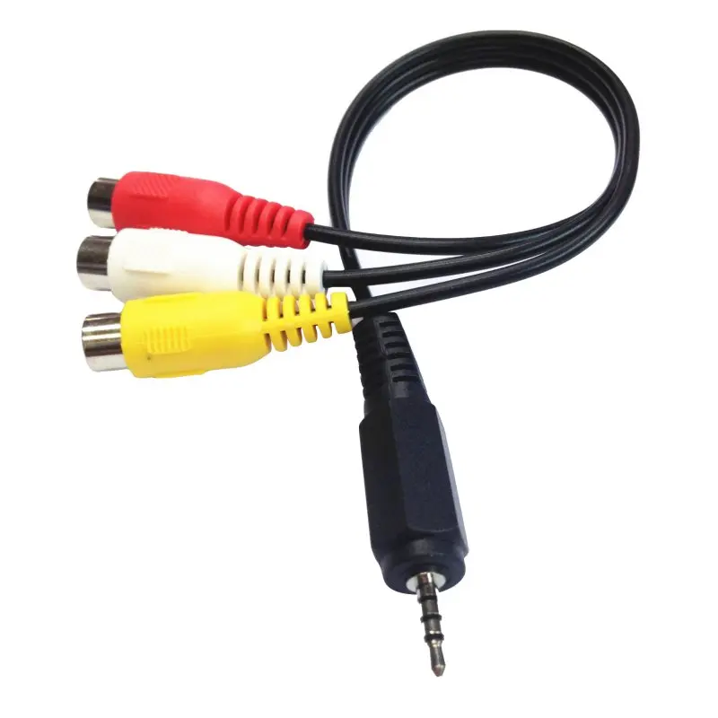 2 5 мм композитный AV аудио видео соединительный кабель Мужской до 3 RCA A56|Кабели VGA| |
