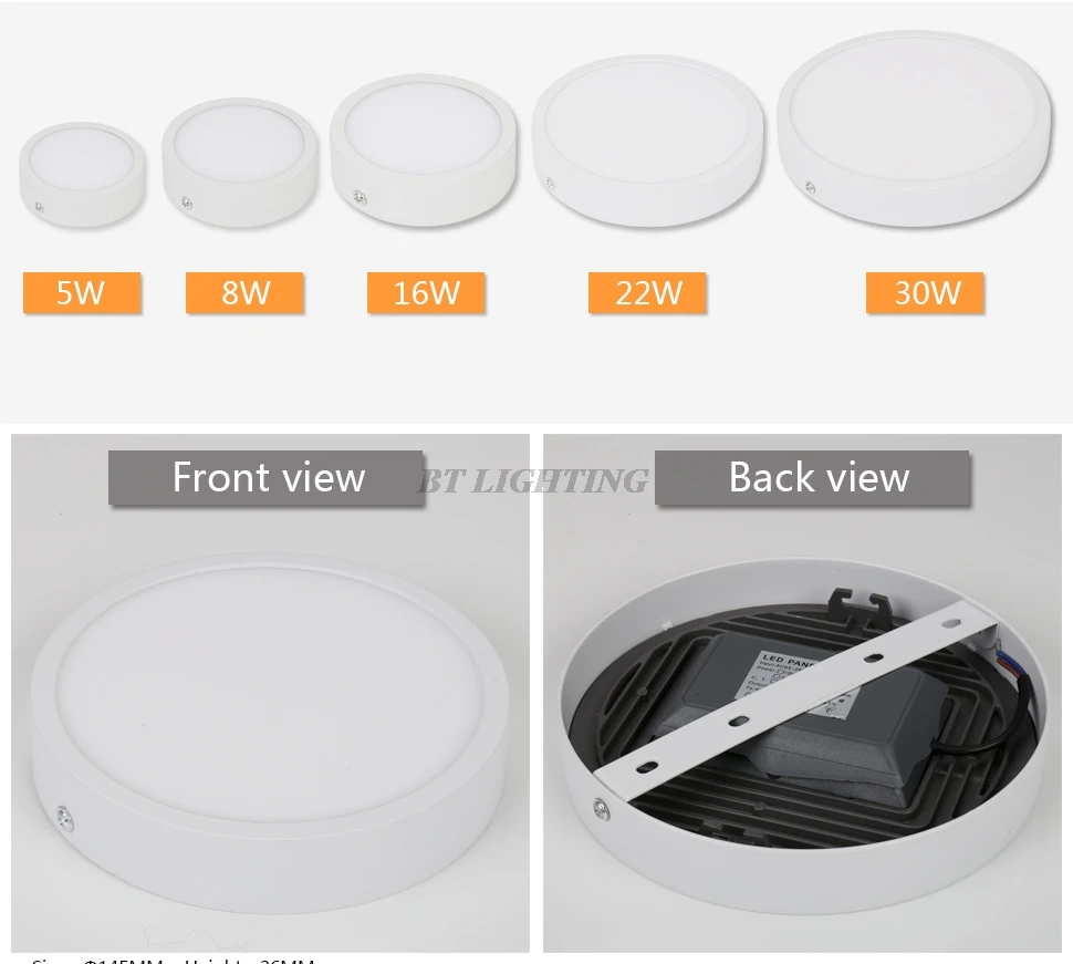 Светодиодный вниз светильник круглая квадратная Панель лампы для гостиная 3w 18w 25w