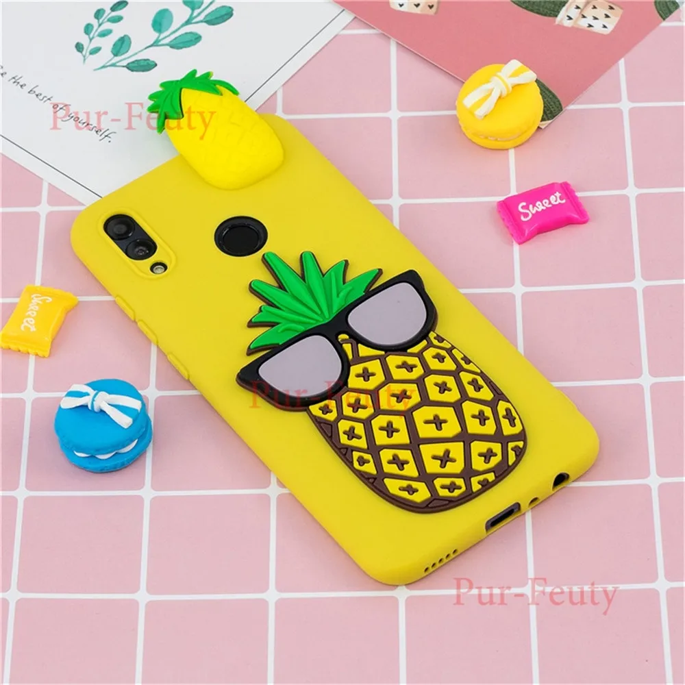 Чехол для huawei P Smart POT LX1 LX1AF LX3 милый 3D мороженое Единорог панда кактус фрукты мягкий Силиконовый ТПУ для Honor 10 Lite