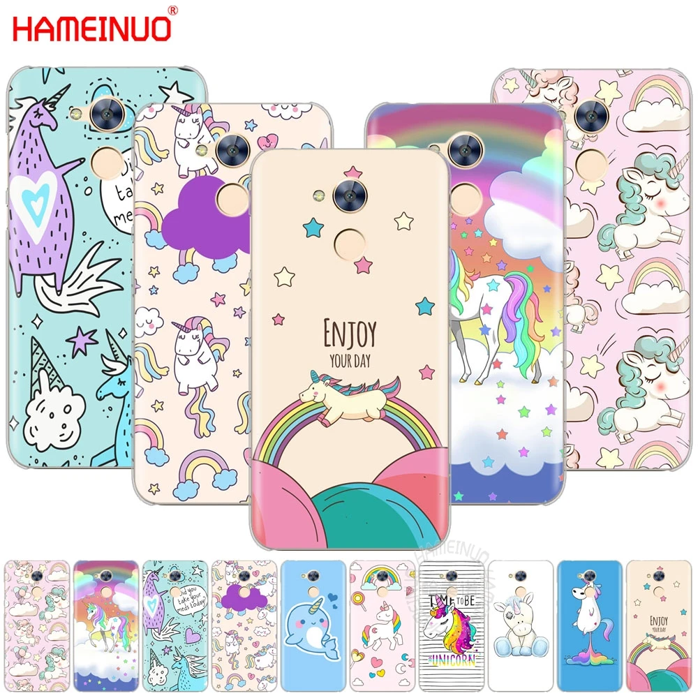 HAMEINUO чехол для сотового телефона с единорогом на Радужном ремне Huawei Honor 4A 5A 6A 6C 6X 8 9