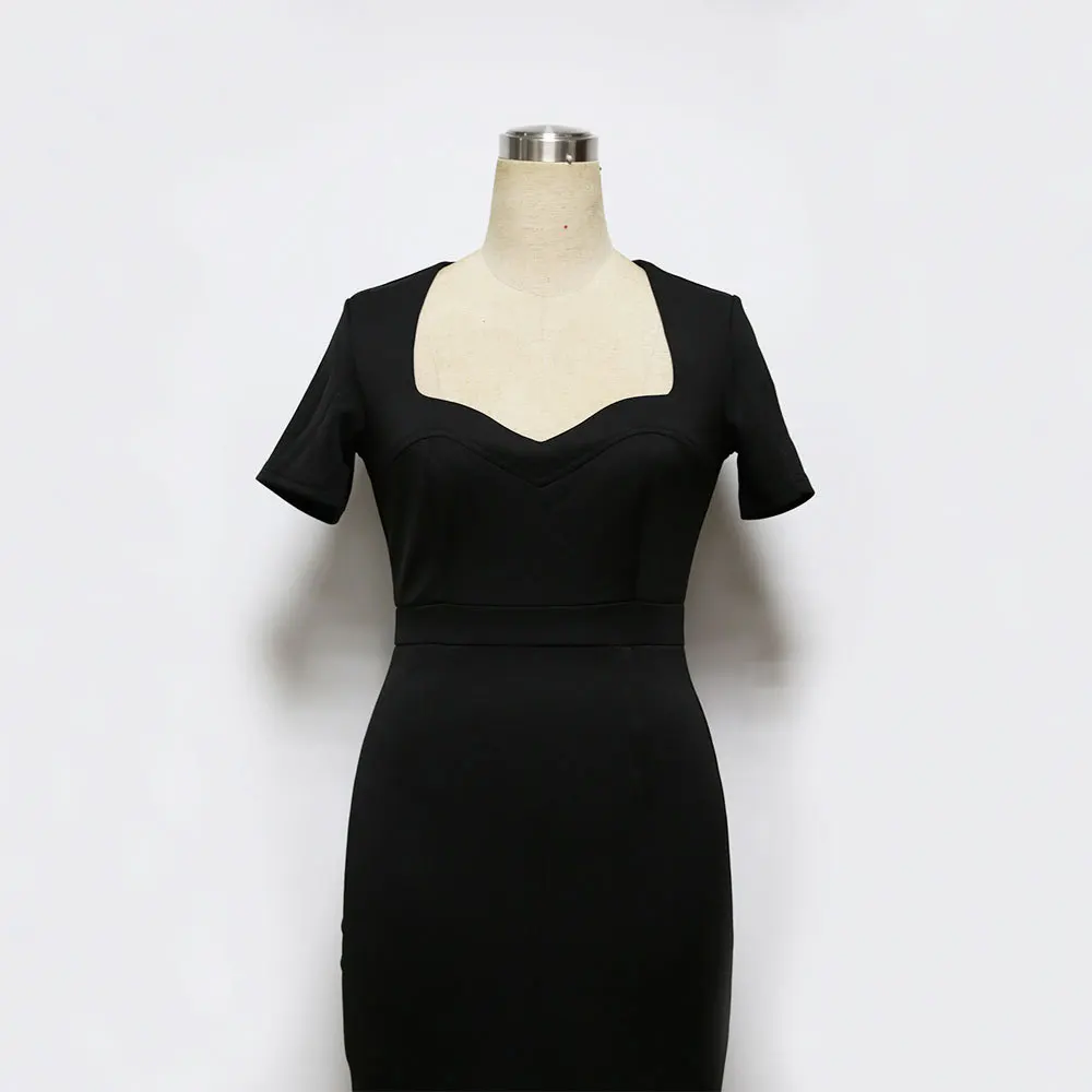 Women Work Wear Lace Dress 2017 New Knee Length Victoria Style Office woman Elegant Bodycon Square Collar Pencil Dresses XXXL | Женская