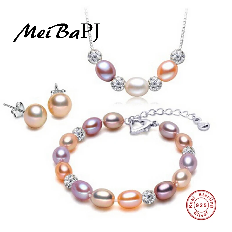 Серьги подвески из серебра 925 пробы с пресноводным жемчугом|pearl jewelry set|jewelry setssets