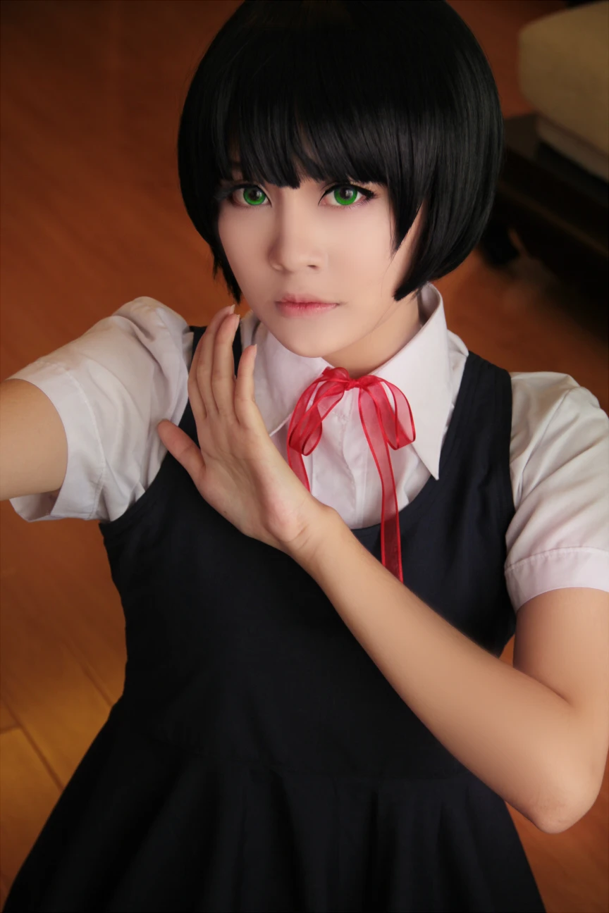 MCOSER 30 см Короткий Боб Стрижка Косплей Gugure! Kokkuri сан-Kohina Ичиматсу Черный Парик |