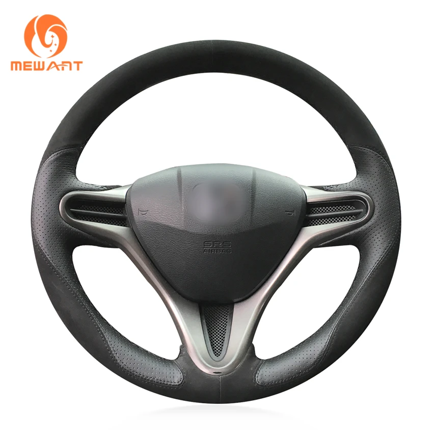 MEWANT черный кожаный замшевый чехол рулевого колеса автомобиля для Honda Jazz 2008 2014 City