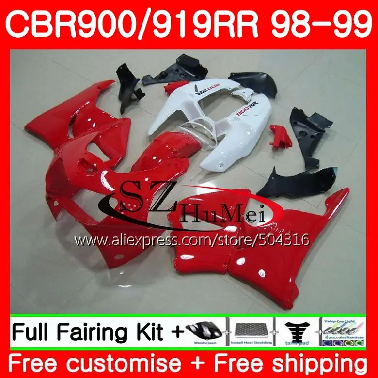 

Body For HONDA CBR 919RR CBR900 RR CBR 919 white red RR CBR 900RR 57SH10 CBR900RR CBR919RR 98 99 CBR919 RR 1998 1999 Fairings