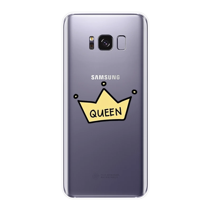 Чехол для телефона Samsung Galaxy Note 4 5 8 9 King и Queen Мягкая силиконовая задняя крышка S5 S6 S7
