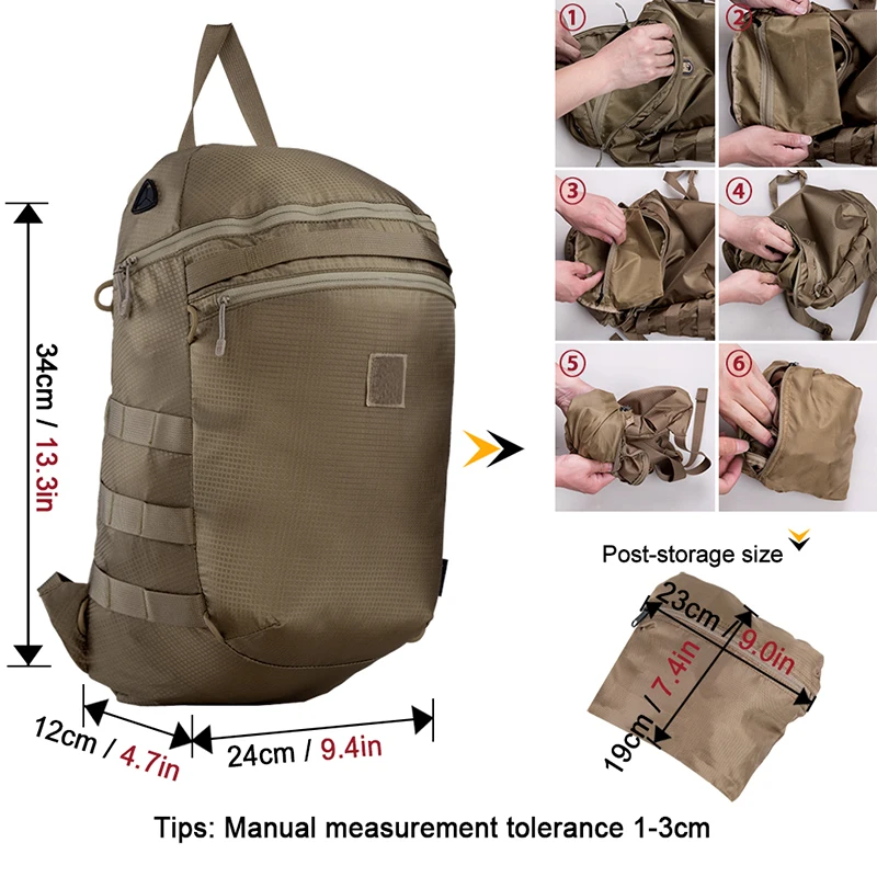 

FREE SOLDIER outdoor sports tactical military portable storage backpack for men lightweight wear-resistant for climbing camping