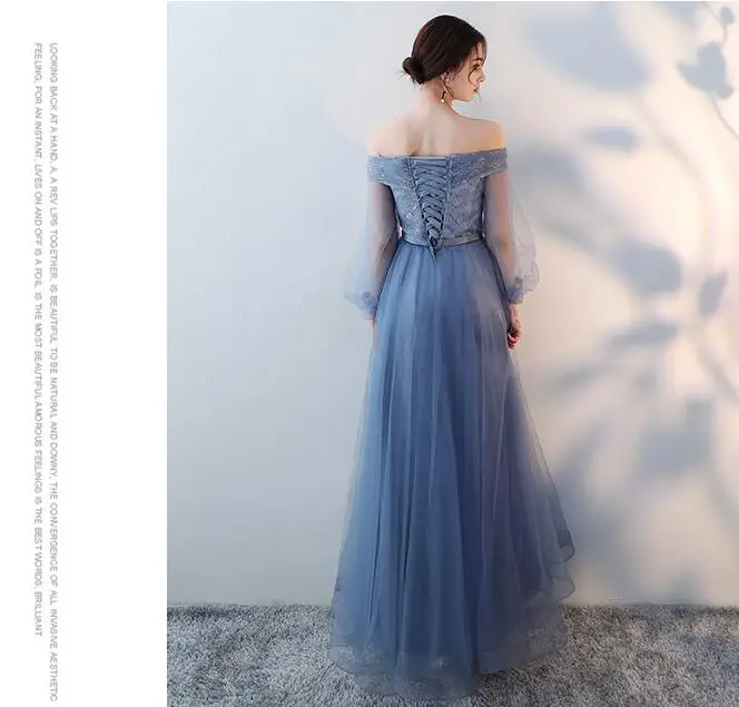 

Beauty Emily Elegant Appliques Blue Bridesmaid Dresse 2018 A line Wedding Party Prom Dresses Vestido De Festa Party Dresses