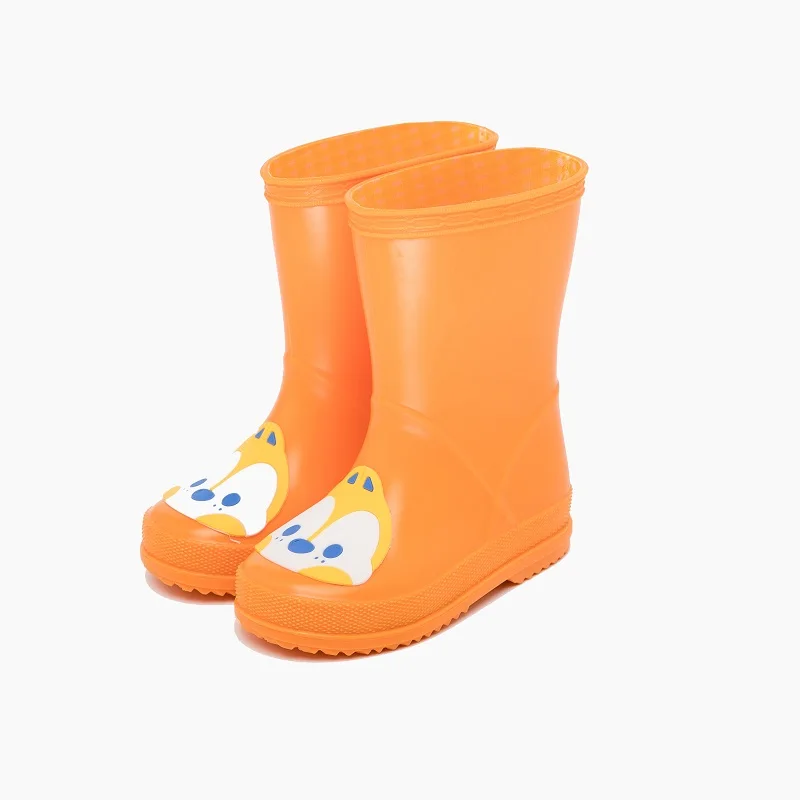 SquirrelOrangeMatte DRIPDROP Непромокаемые детские Резиновые сапоги до середины икры, разные цвета, с аппликацией и крыльями - Цвет: SquirrelOrangeMatte