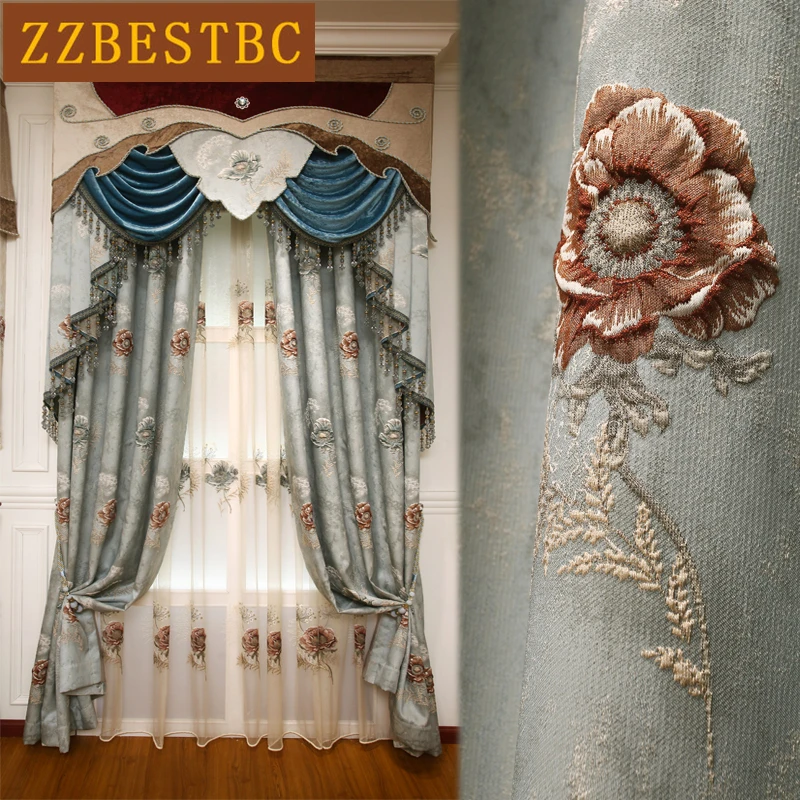 Роскошная американская 3D рельефная затемненная занавеска для спальни/отеля окна