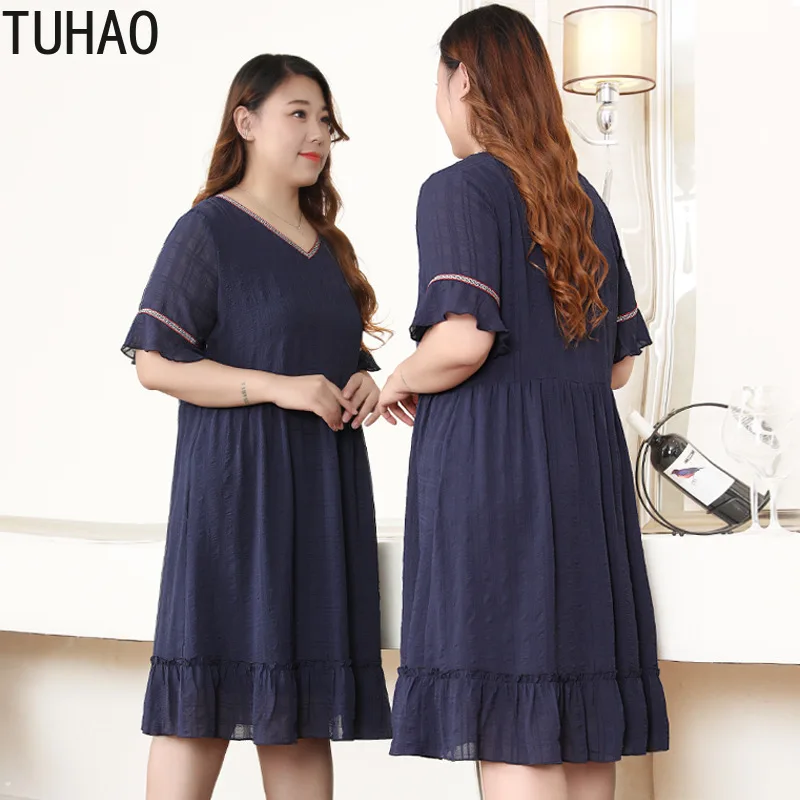 TUHAO повседневное женское платье большого размера 10XL 9XL 8XL элегантные свободные