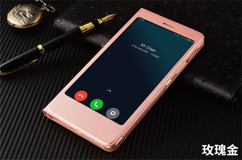 rose gold Для xiaomi mi max 2 Чехол кожаный Смарт авто Режим сна/Пробуждение Флип чехол s для xiaomi mi max 2 max 2 coque funda - Цвет: rose gold