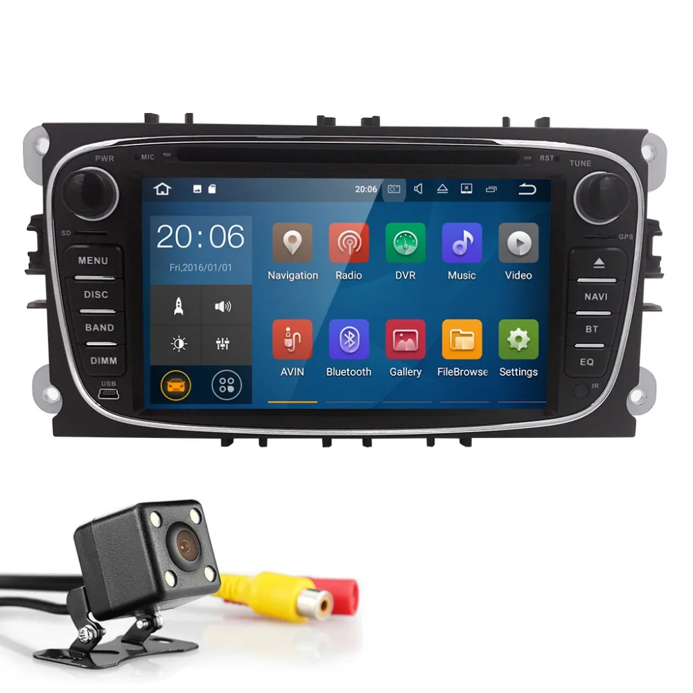 2Din Android 7 1 gps Авторадио dvd плеер автомобиля для Ford Focus 2 S C 2008 2011 Mondeo Fiesta galaxy
