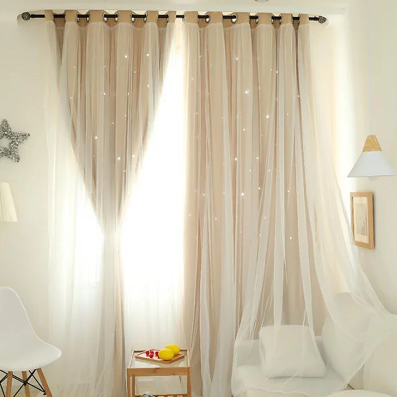 2 слойная затеняющая вуаль занавеска для комнаты оконная панель Романтические