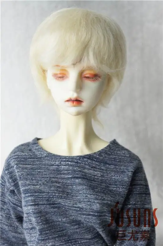 8-9inch Invory White JD133 1/8 1/6 1/4 1/3 FashionBJD парик мохера мальчишеские короткие волосы Размер 5-6 дюймов 6-7 дюймов 7-8 дюймов 8-9 дюймов 9-10 дюймов кукольный парик аксессуары - Цвет: 8-9inch Invory White