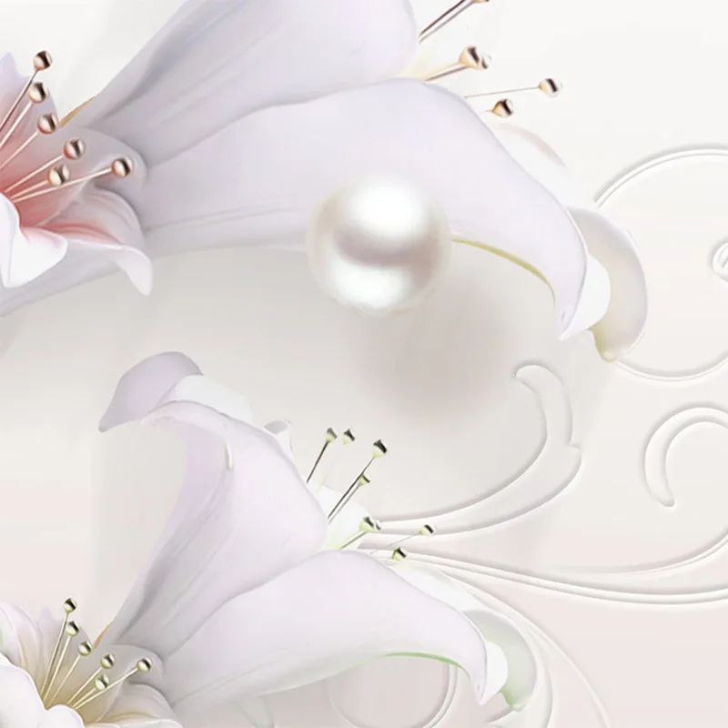 Фотообои 3D стерео простые ювелирные лилии фотообои для гостиной ТВ спальни